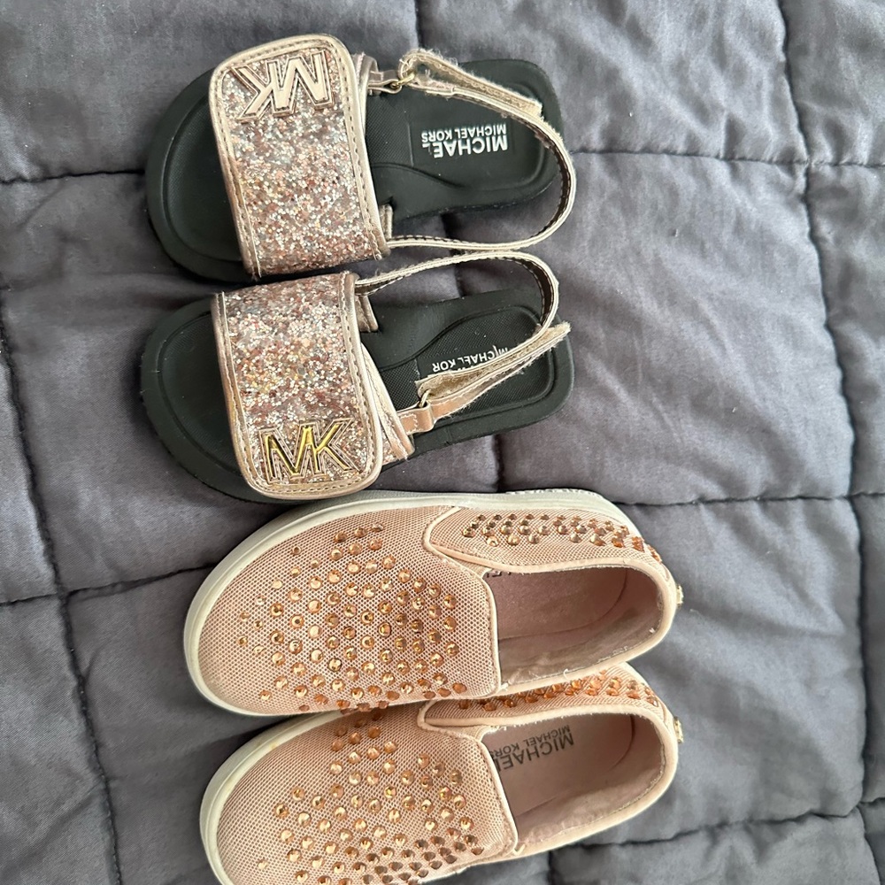 Michael Kors Kids Glitter Sandals and Sneakers Set sizes 7 & 8